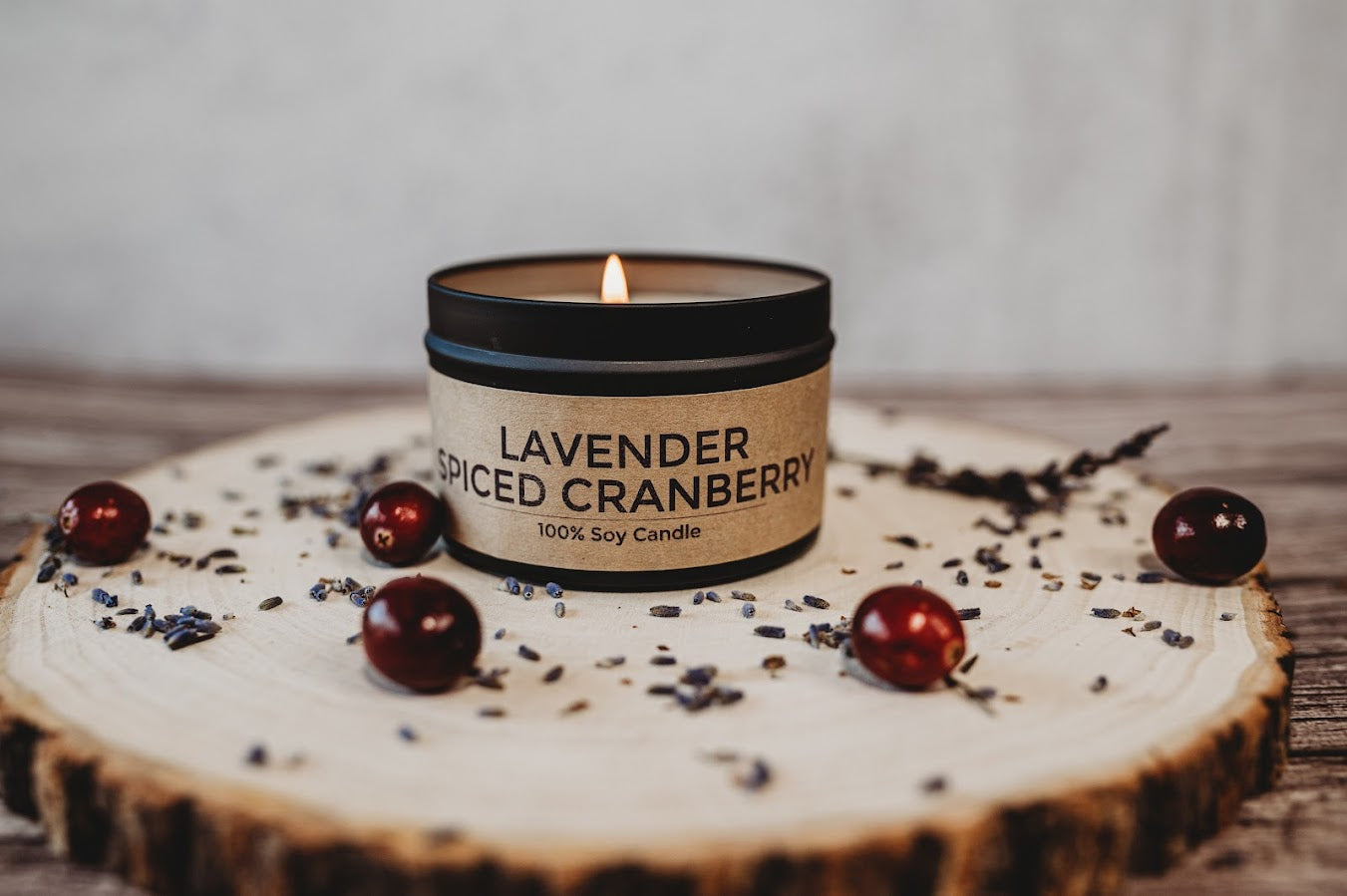 lit handcrafted candle