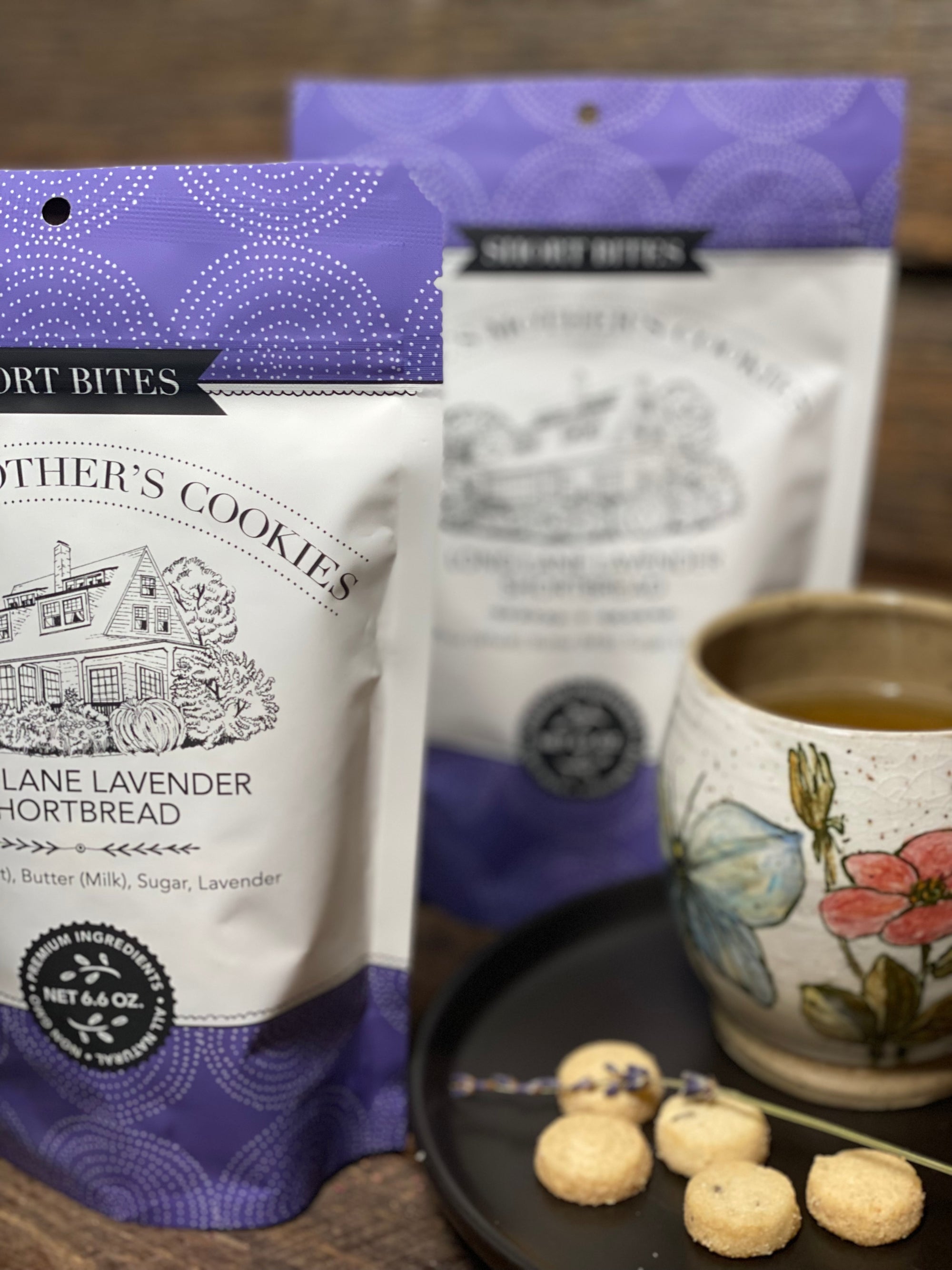 Lavender Shortbread Cookie Bites